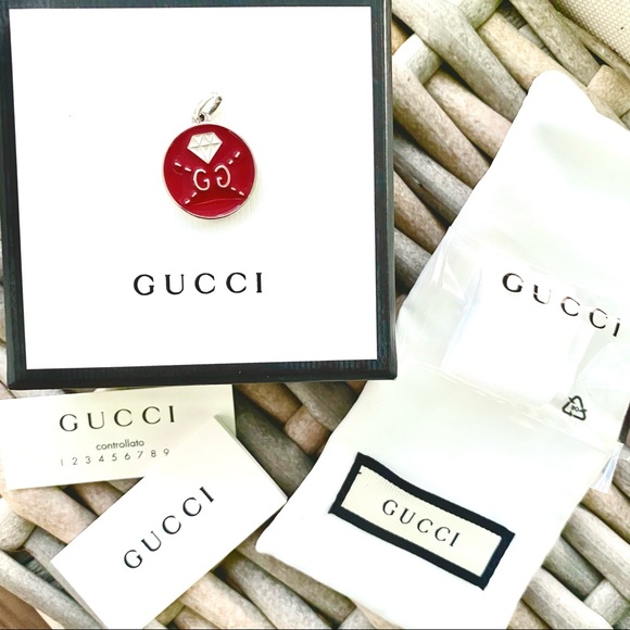 GucciGhost Sterling Silver & Enamel Diamond Charm - Picture 11 of 12